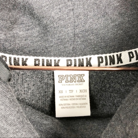 Pink VS Cowl Neck Colorblock Spell Out Sweatshirt - Picture 5 of 5